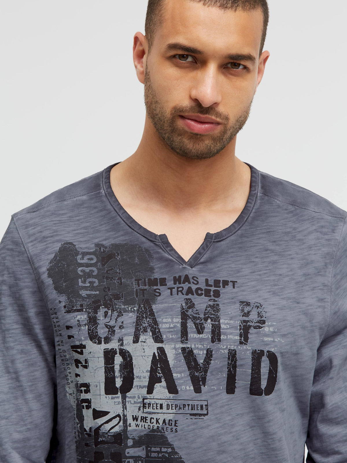 Langarmshirt Slub Jersey mit Vintage Prints black rock