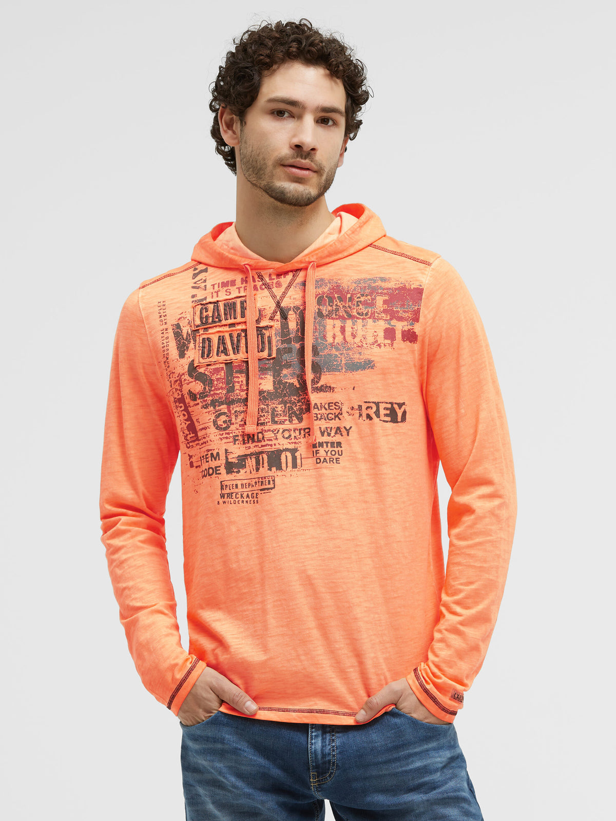 Kapuzenshirt Slub Jersey mit Label-Applikationen mellow orange - 2