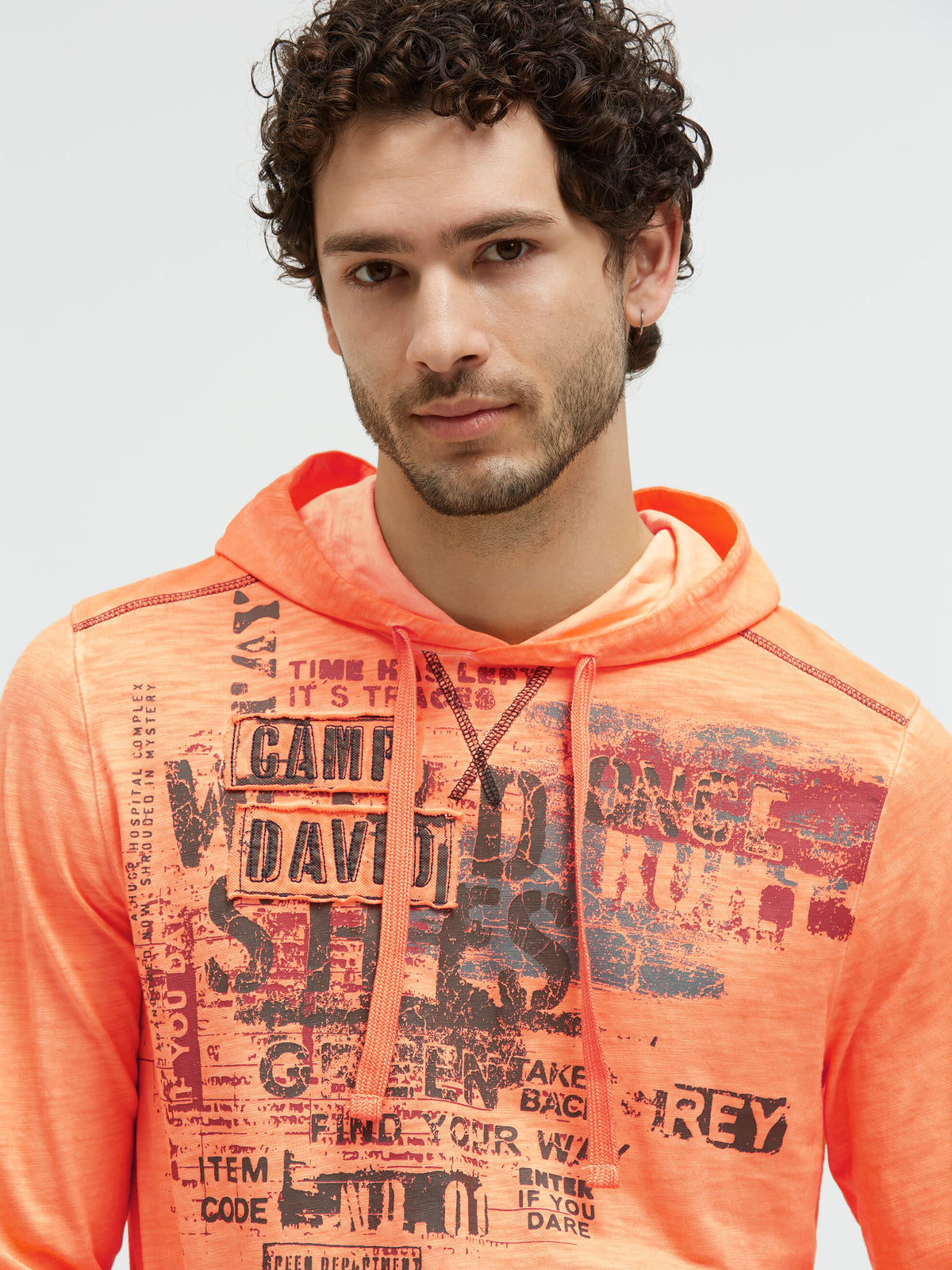 Kapuzenshirt Slub Jersey mit Label-Applikationen mellow orange - 4