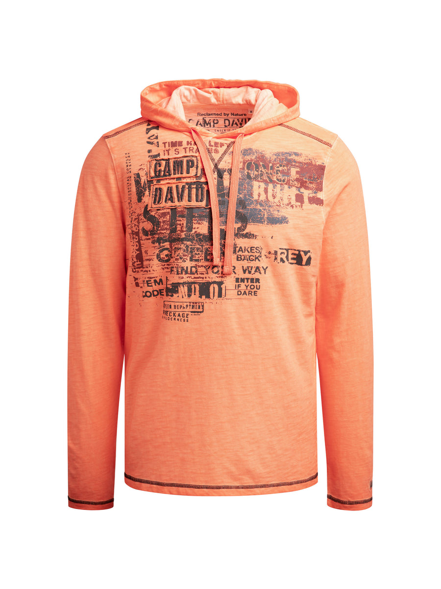 Bluza z kapturem z dzianiny slubowej z naszywkami z logo