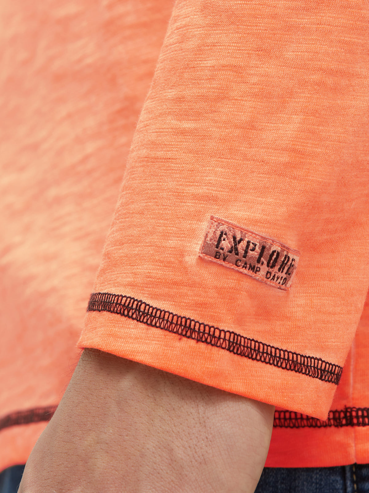 Kapuzenshirt Slub Jersey mit Label-Applikationen mellow orange - 7