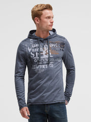 Kapuzenshirt Slub Jersey mit Label-Applikationen blue concrete