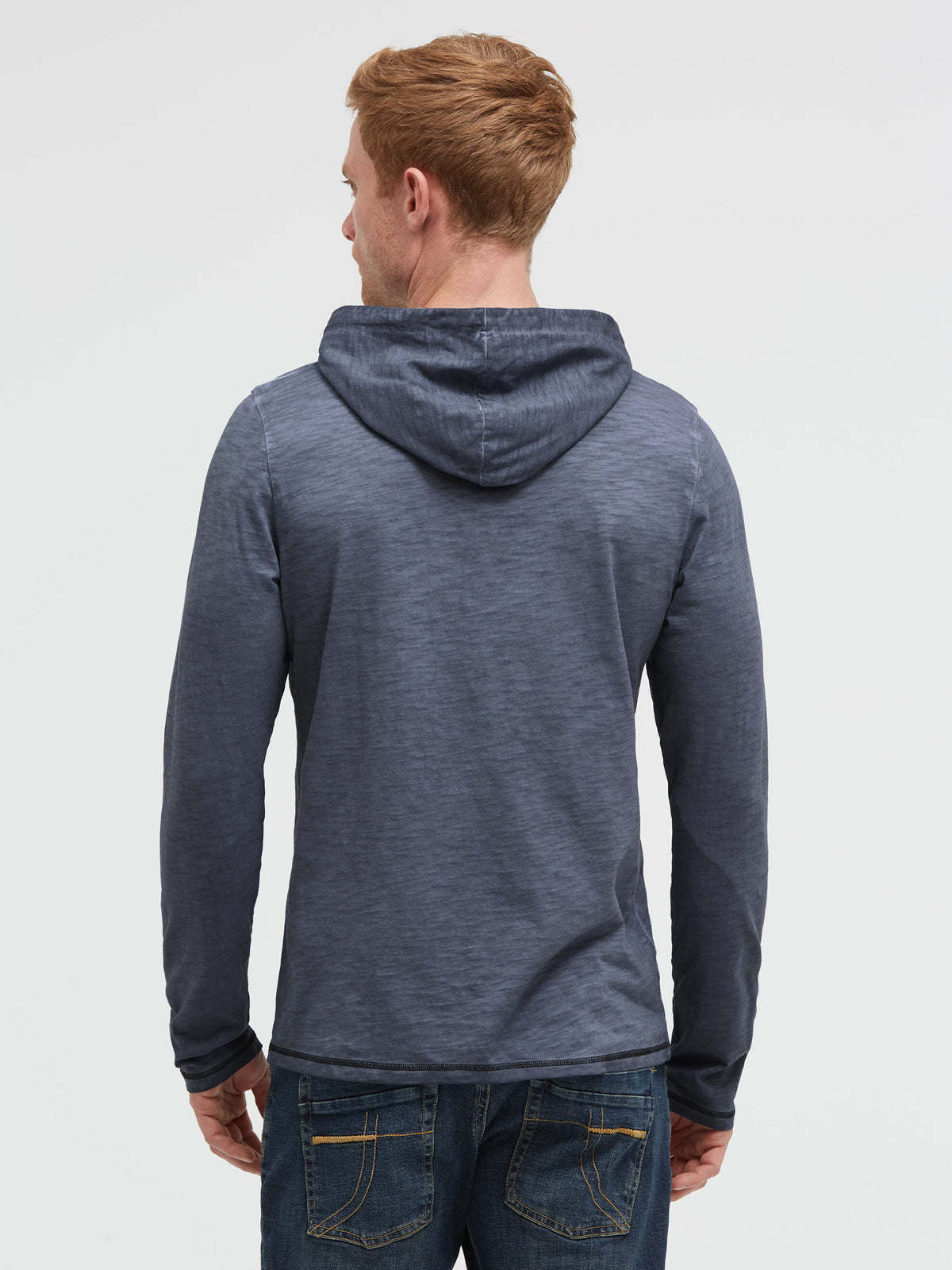 Kapuzenshirt Slub Jersey mit Label-Applikationen blue concrete