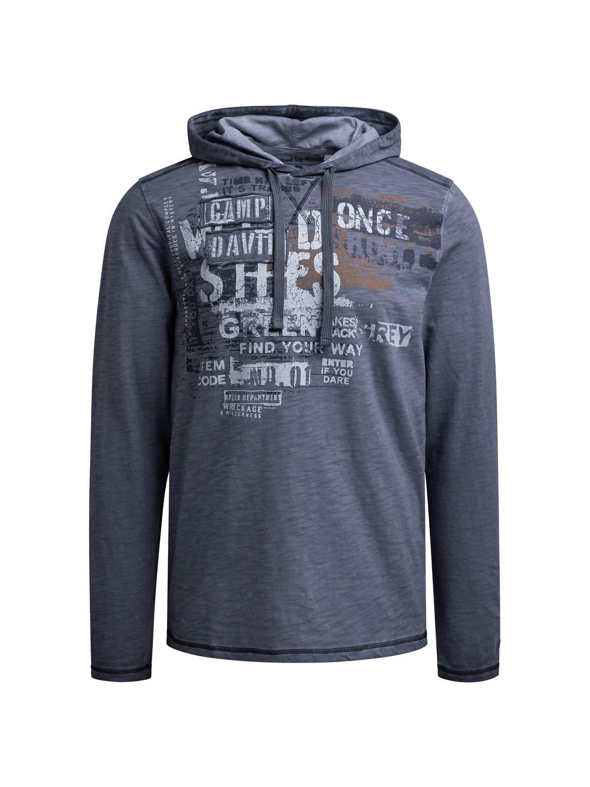 Kapuzenshirt Slub Jersey mit Label-Applikationen blue concrete