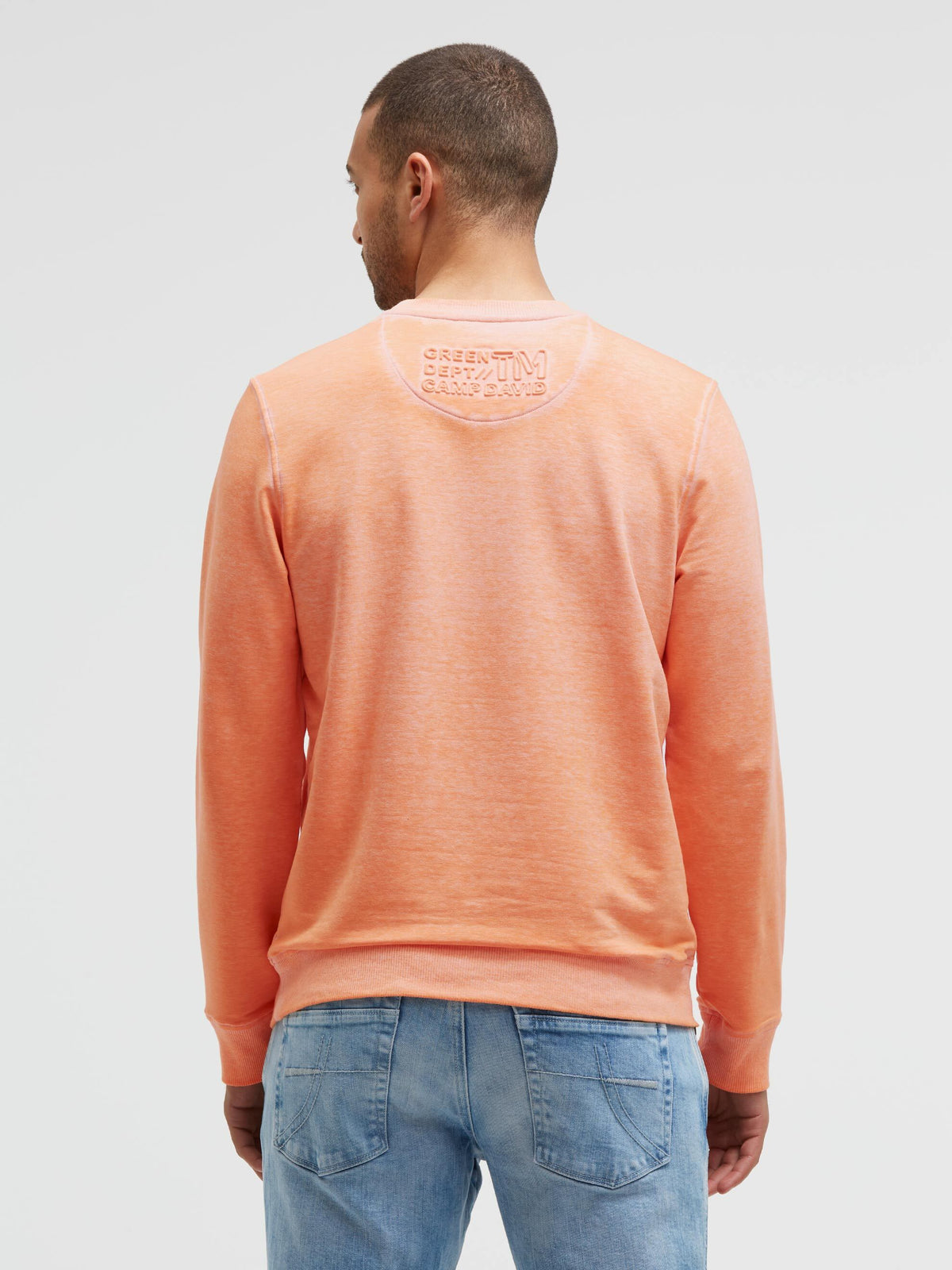 Sweatshirt mit Ausbrenner-Effekten und Prägedrucken mellow orange - 5