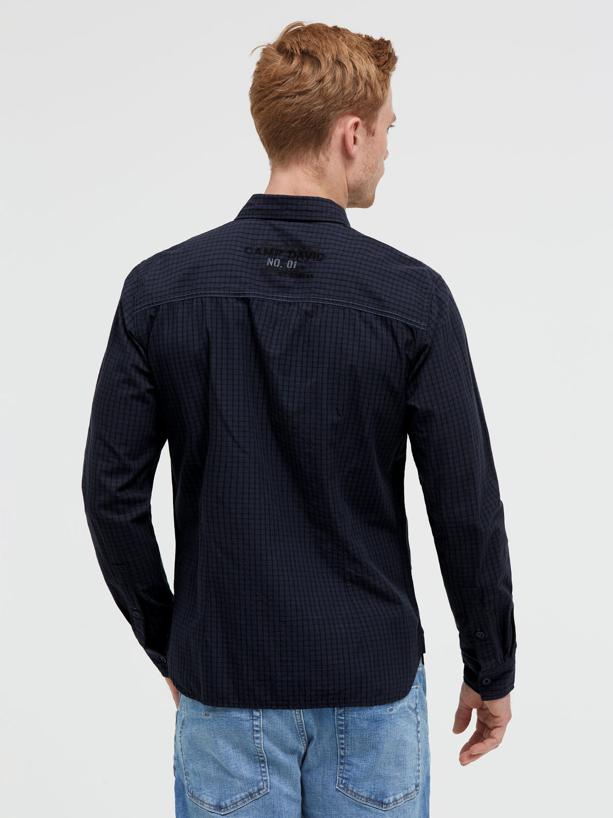 Karohemd Langarm mit Logo-Applikationen blue concrete - 5