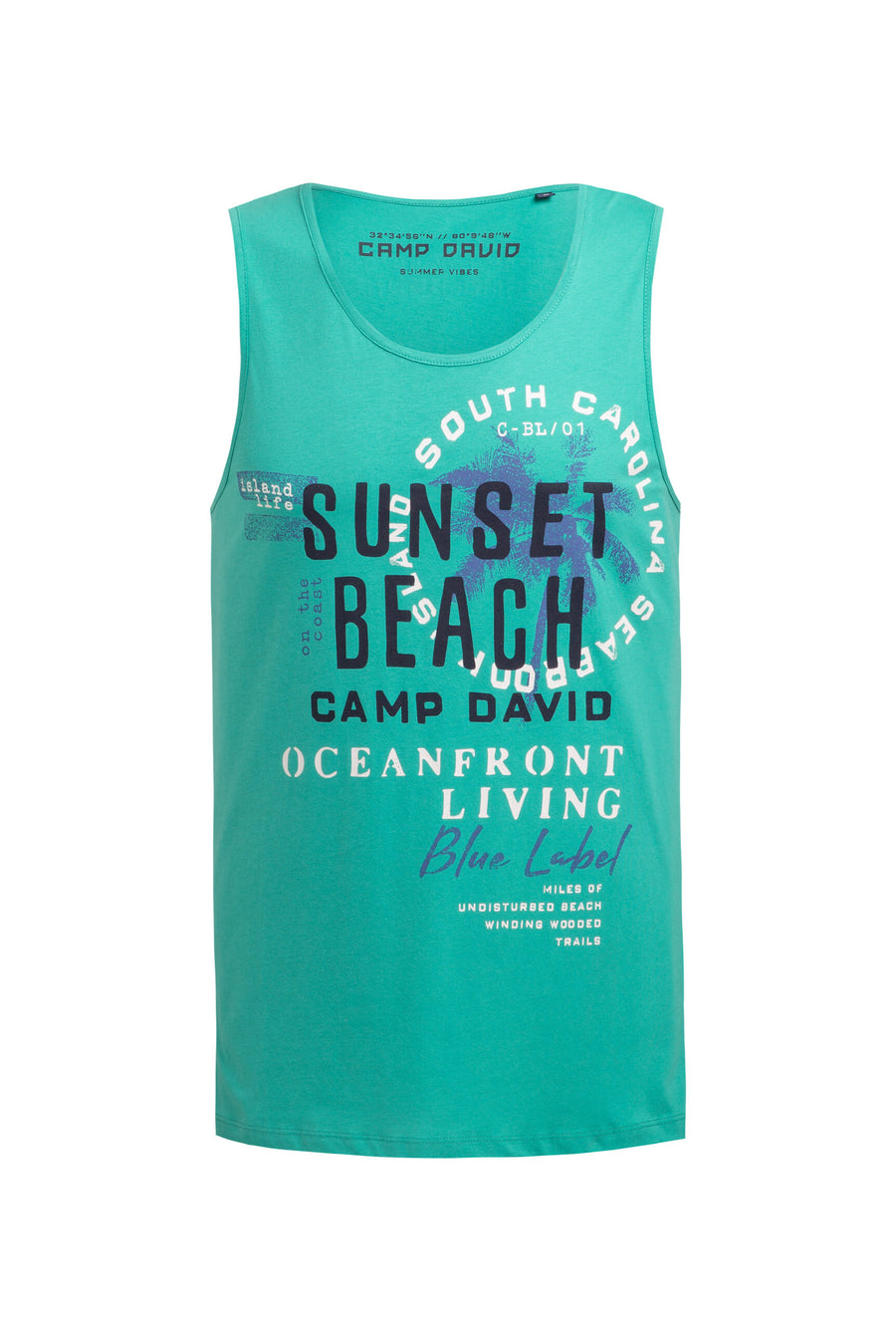 Muskelshirt mit Label Prints island green