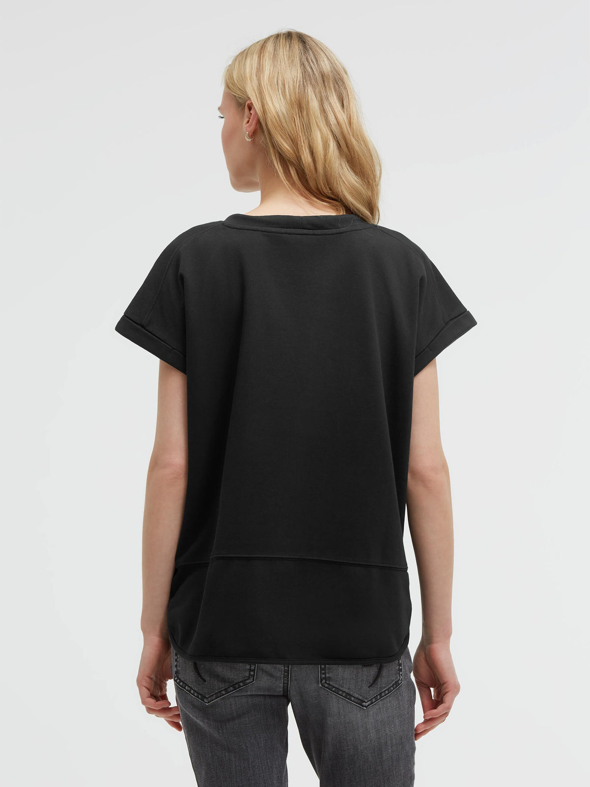 Oversized-Shirt mit Artwork aus Glitzerteinen black