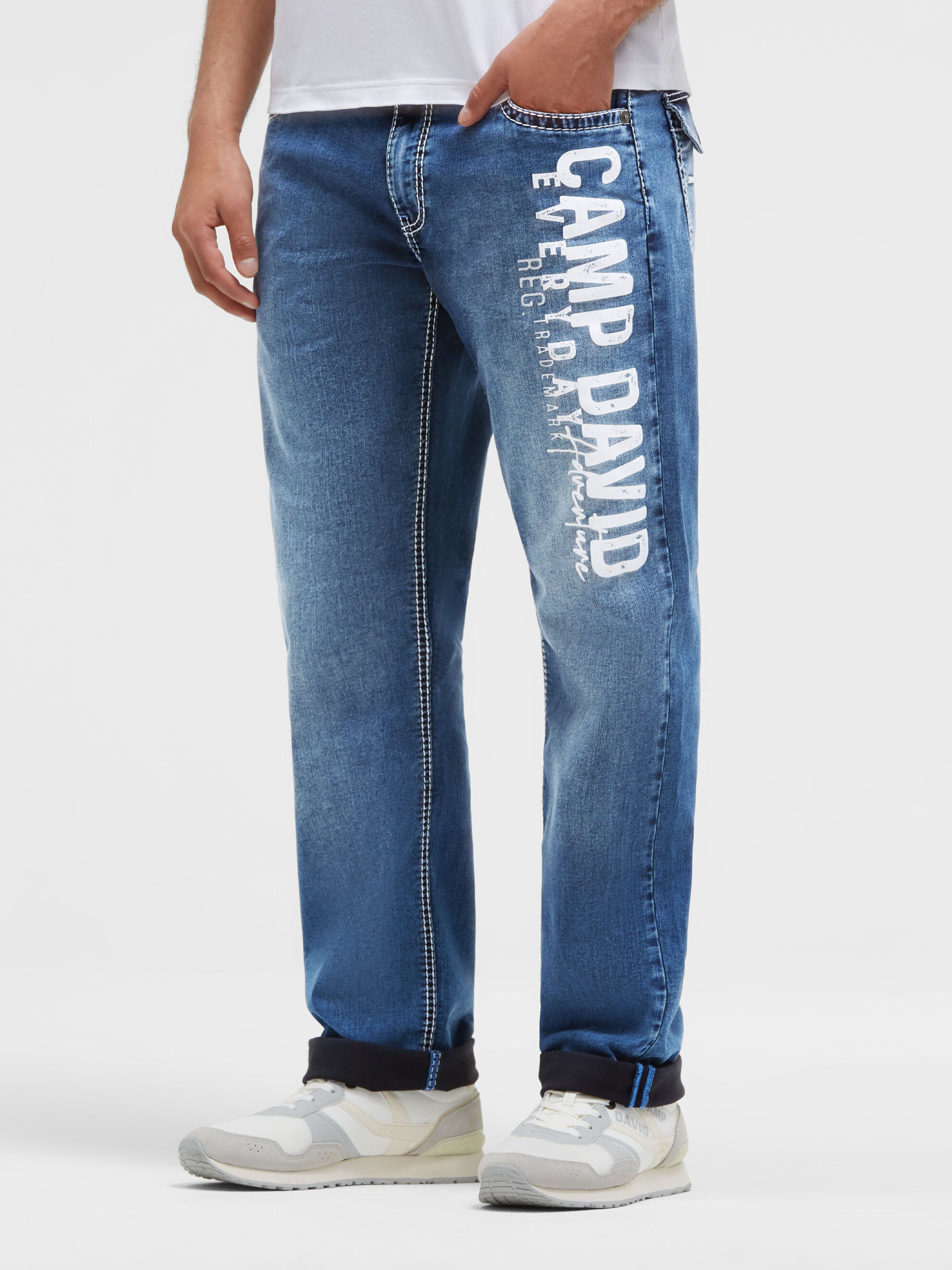 Jeans FRA:NK Comfort Fit black blue used print - 2