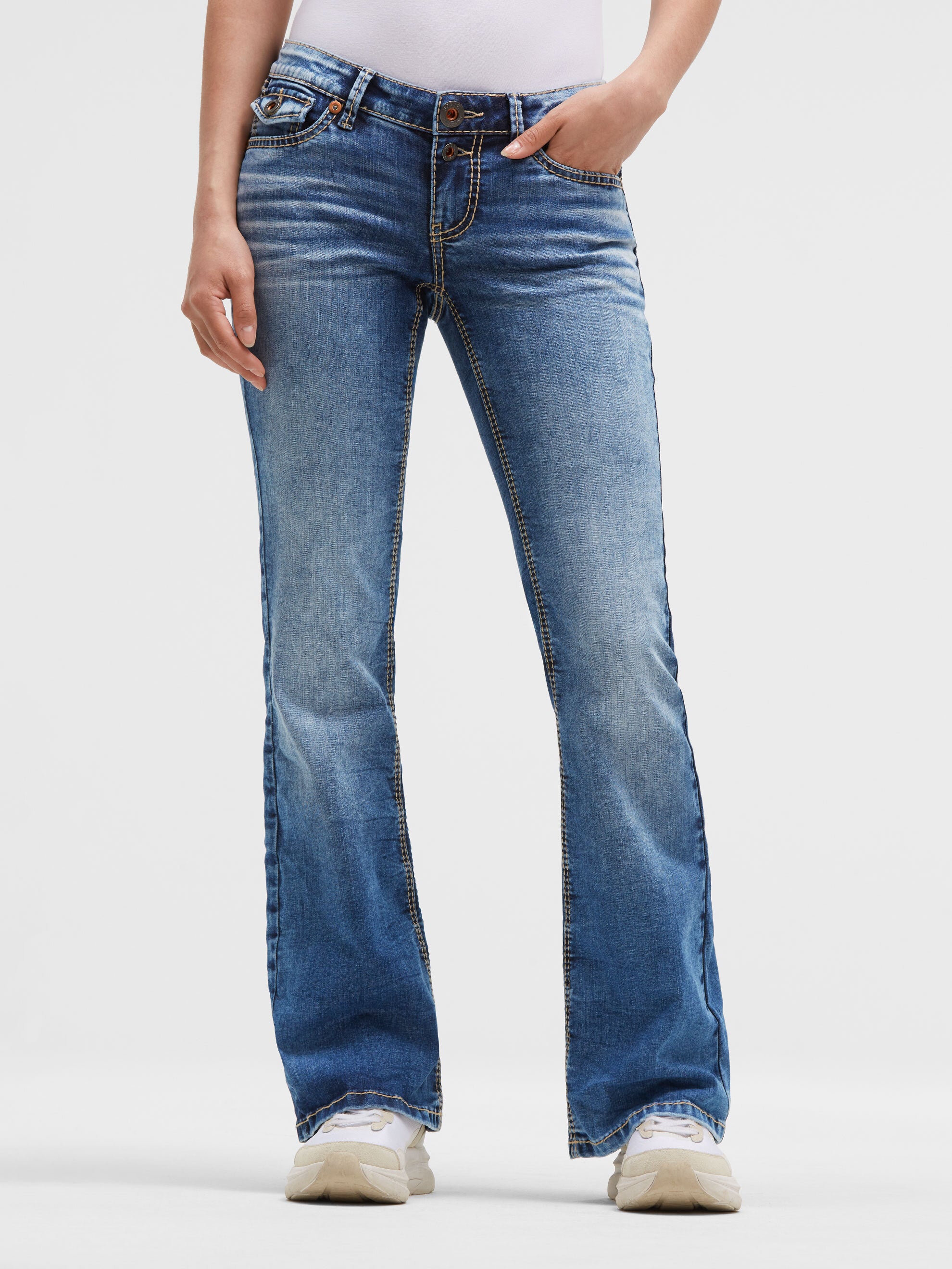 Jeans FI:LO Slim Fit distressed vintage blue