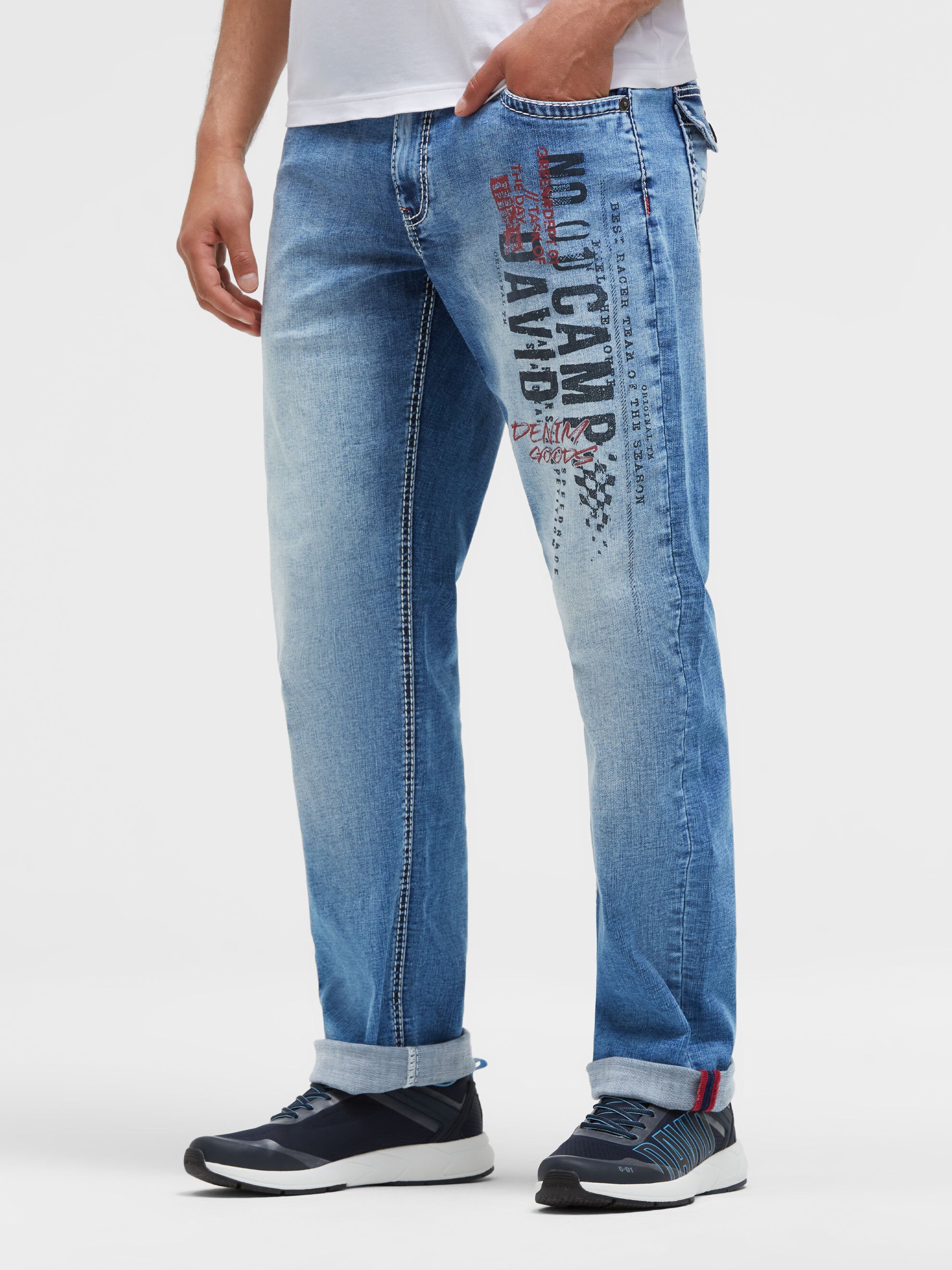 Jeans FRA:NK Comfort Fit vintage blue printed