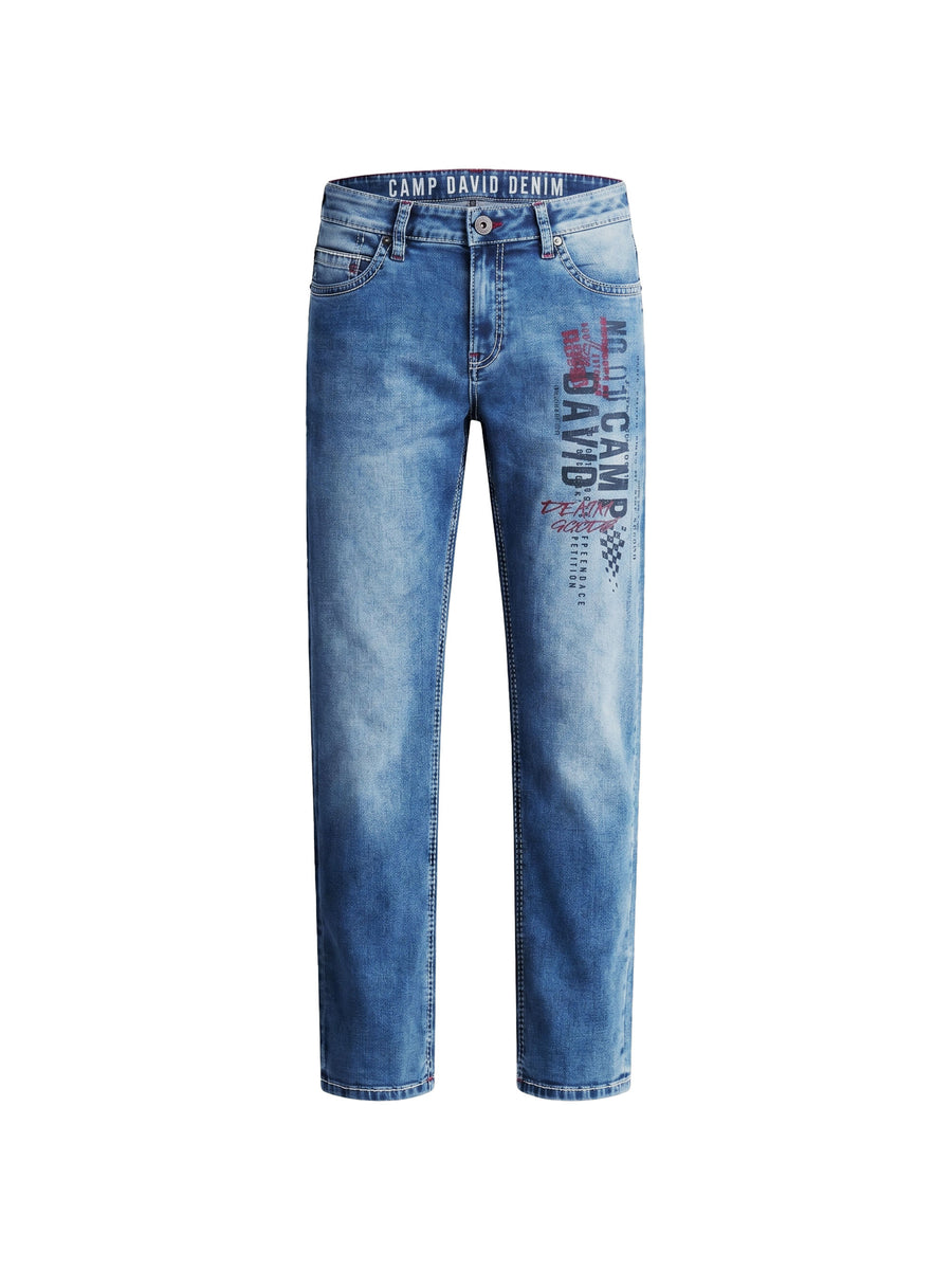 Jeans FRA:NK Comfort Fit vintage blue printed