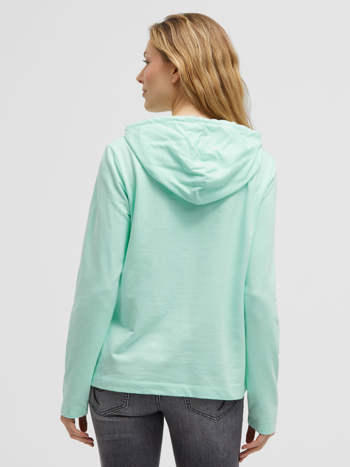 Hoodie mit Pailletten-Artwork und Kängurutasche ocean mint