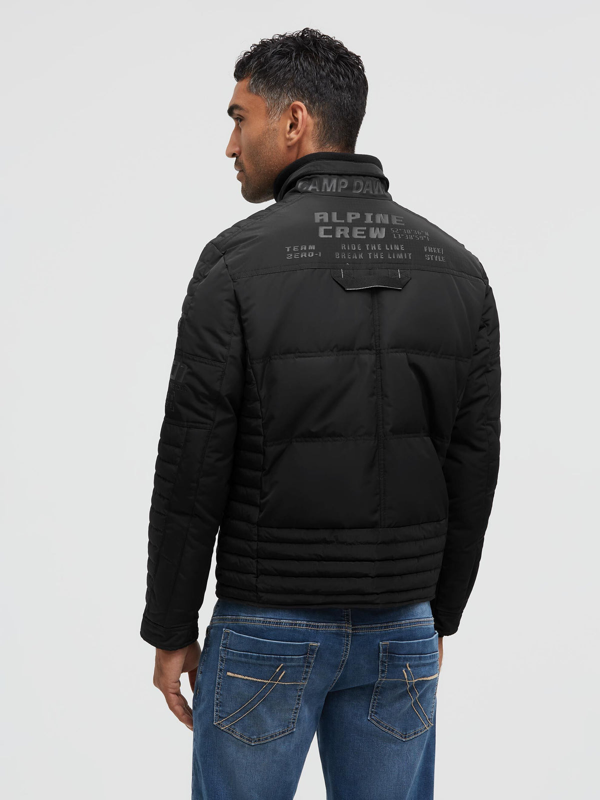 Winterjacke im Biker-Stil mit Logo Prints black - 5