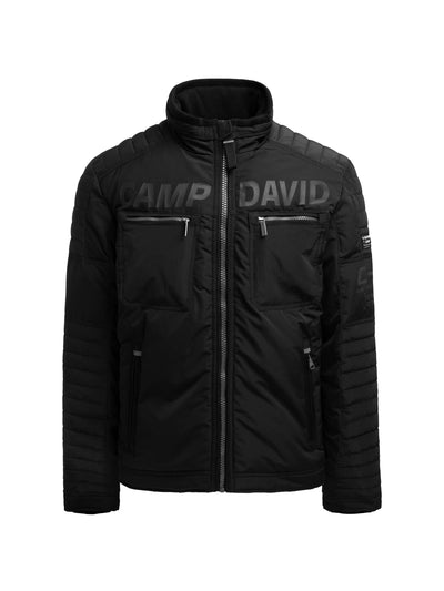 Winterjacke im Biker-Stil mit Logo Prints black