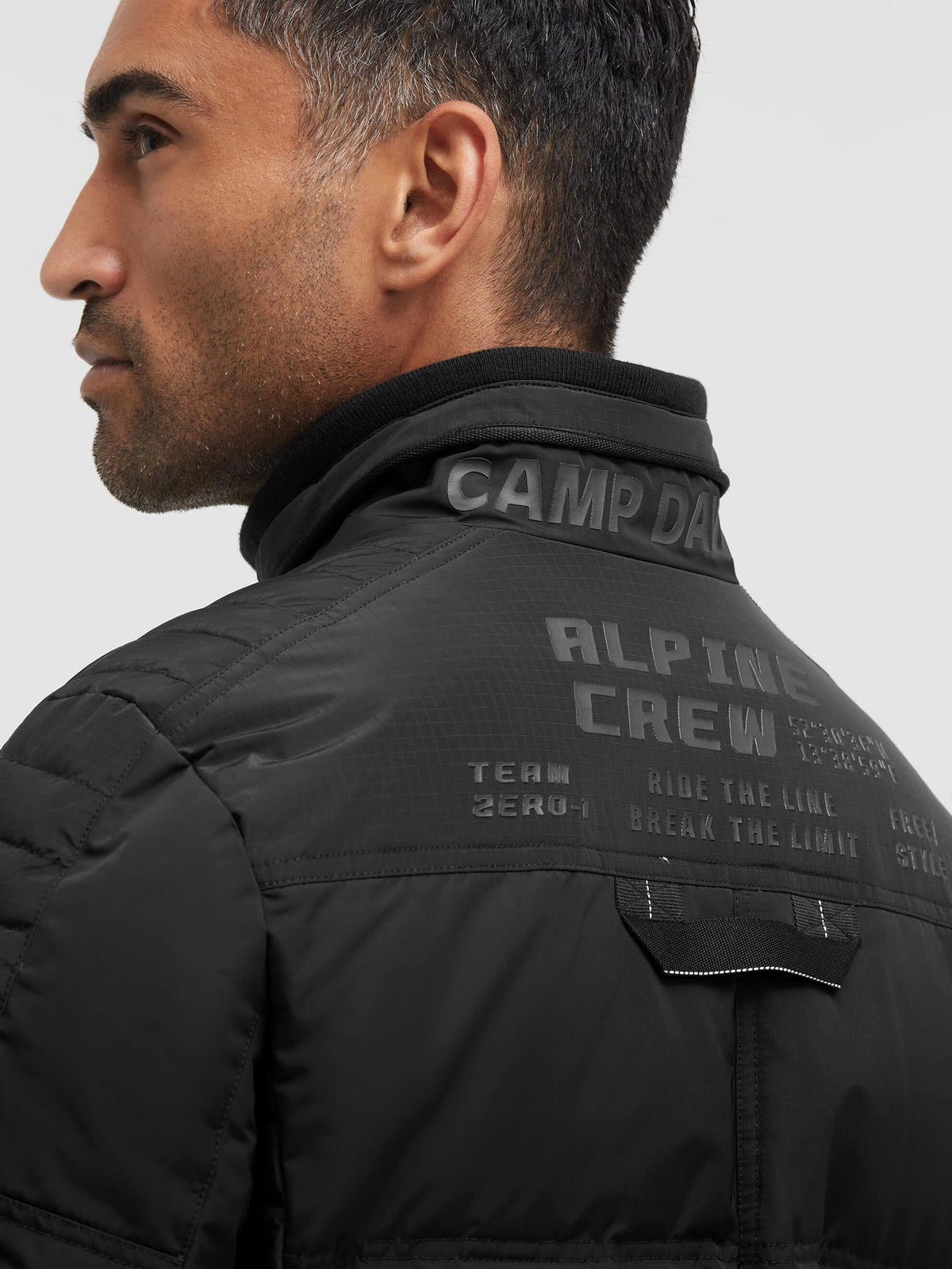 Winterjacke im Biker-Stil mit Logo Prints black - 8