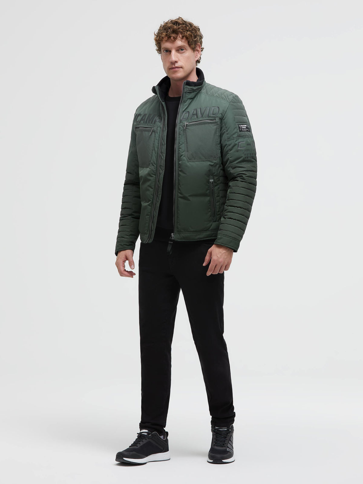Winterjacke im Biker-Stil mit Logo Prints dark forest - 3
