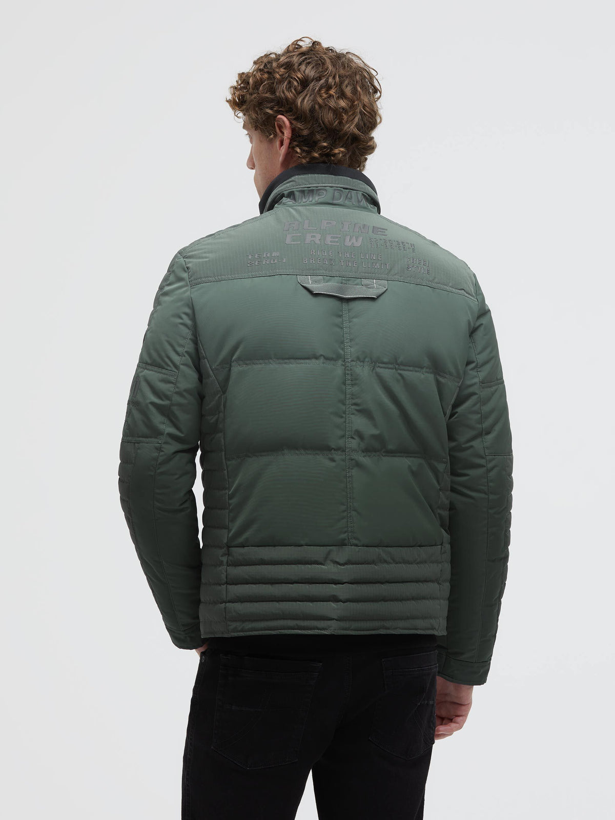 Winterjacke im Biker-Stil mit Logo Prints dark forest