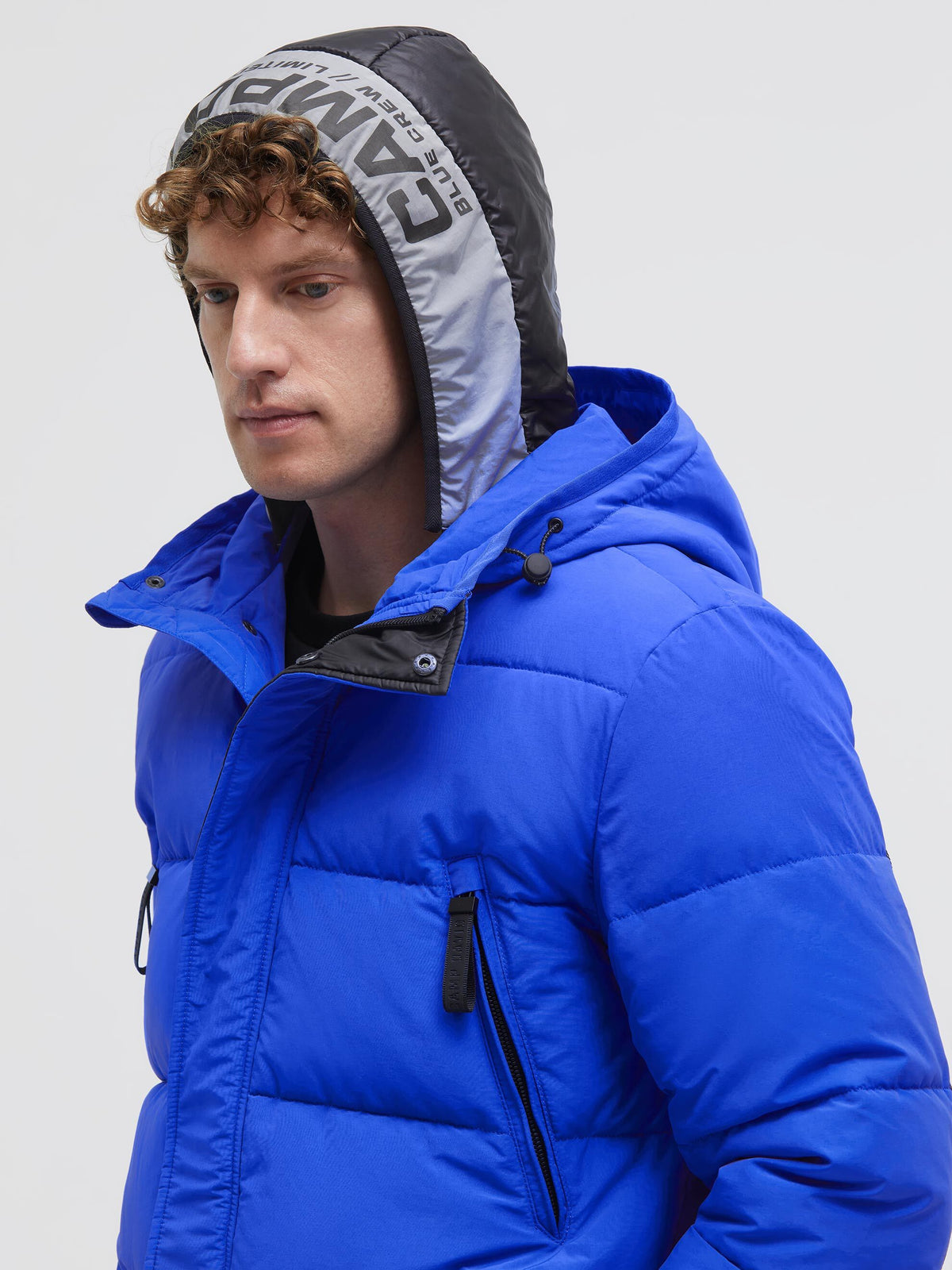 Puffer-Parka mit Back-Artwork flight blue