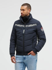 Winterjacke mit Stepp-Design und Logo-Tapes deep sea