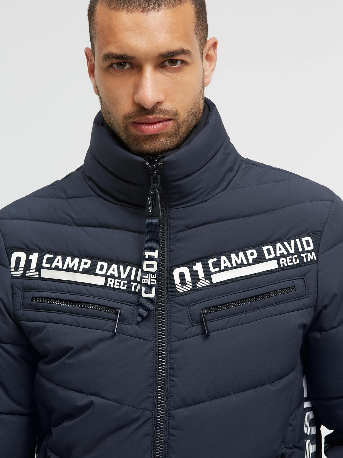 Winterjacke mit Stepp-Design und Logo-Tapes deep sea - 4