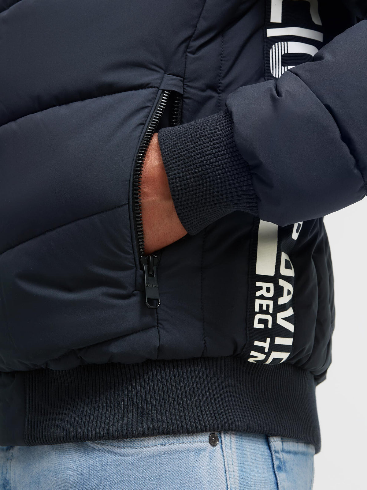 Winterjacke mit Stepp-Design und Logo-Tapes deep sea - 6