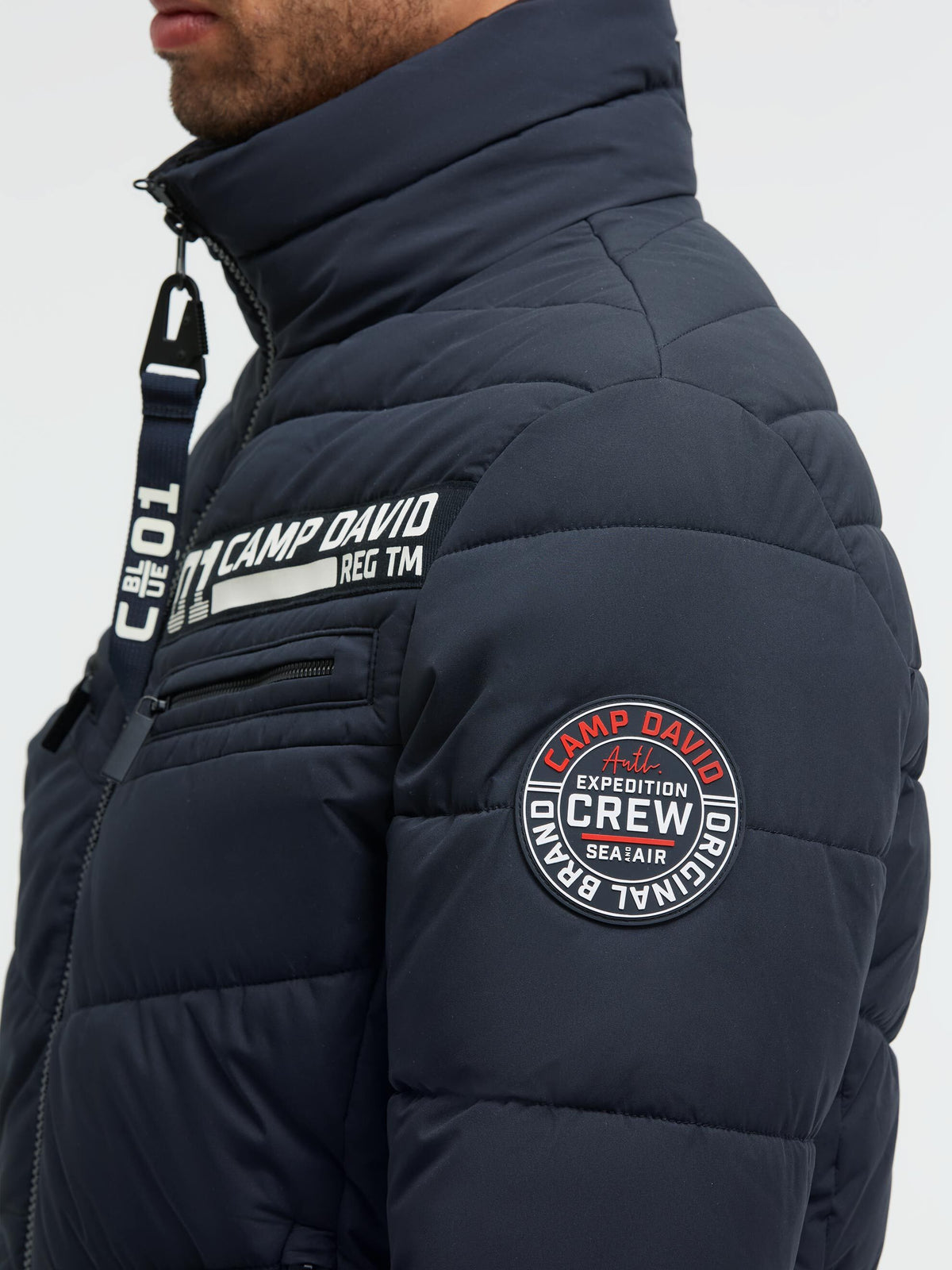 Winterjacke mit Stepp-Design und Logo-Tapes deep sea