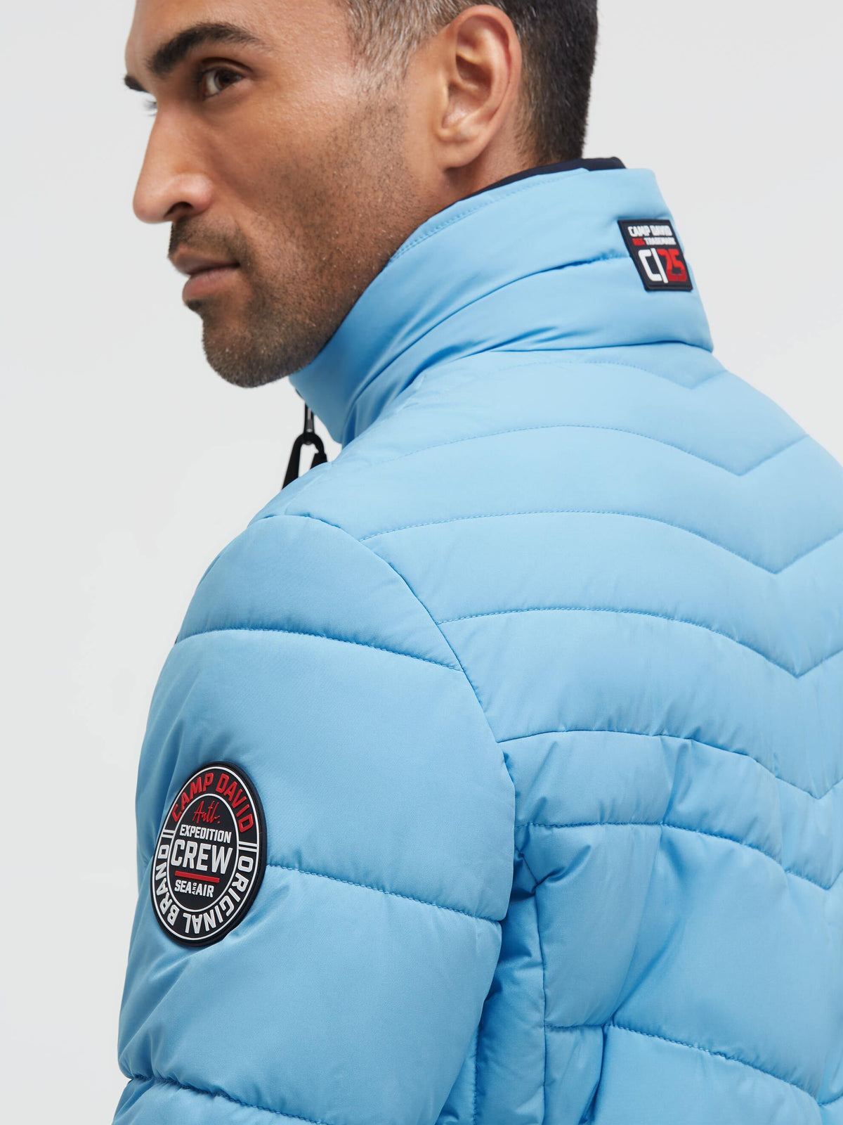 Winterjacke mit Stepp-Design und Logo-Tapes icy blue - 6