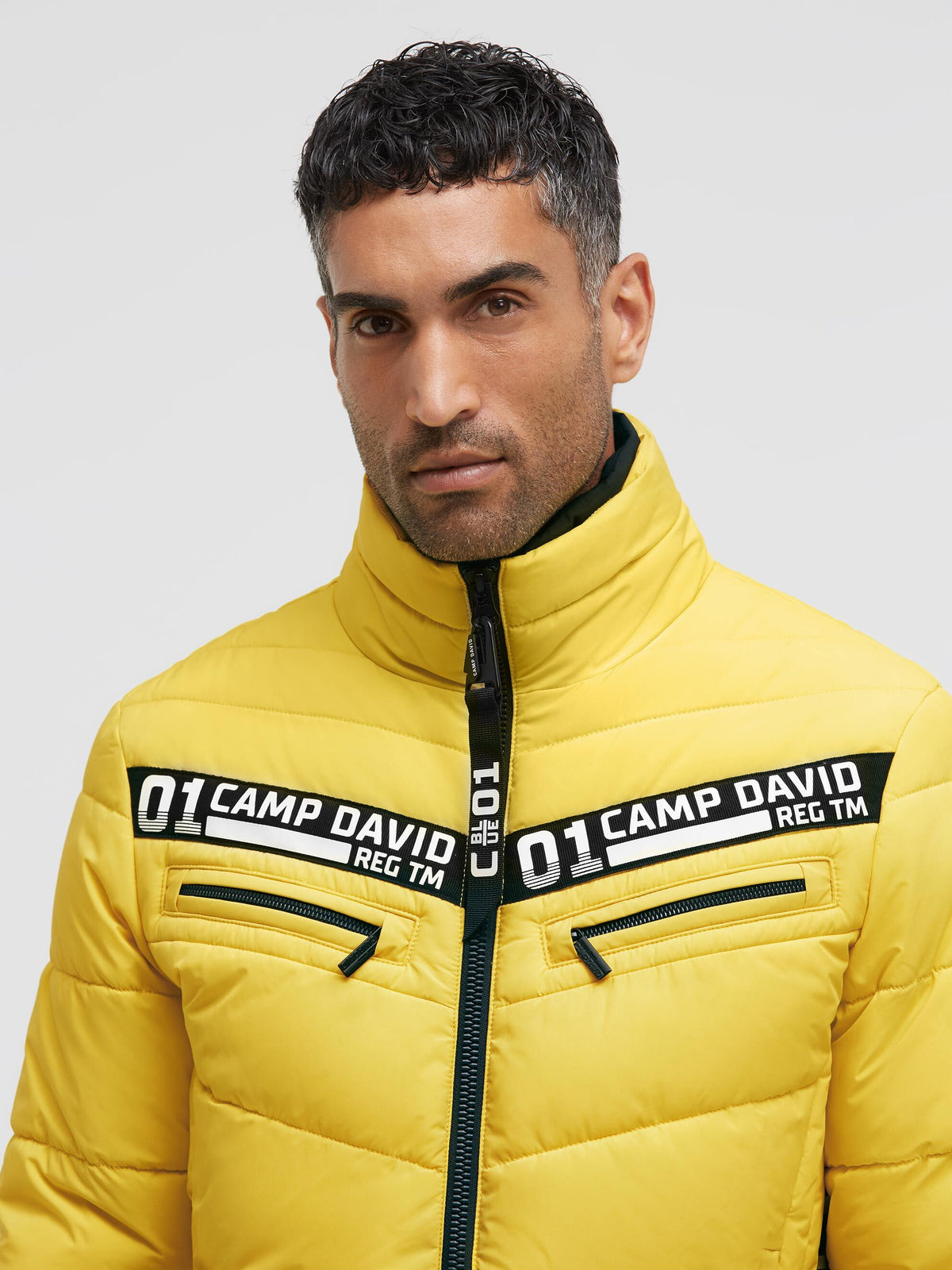 Winterjacke mit Stepp-Design und Logo-Tapes signal yellow - 4