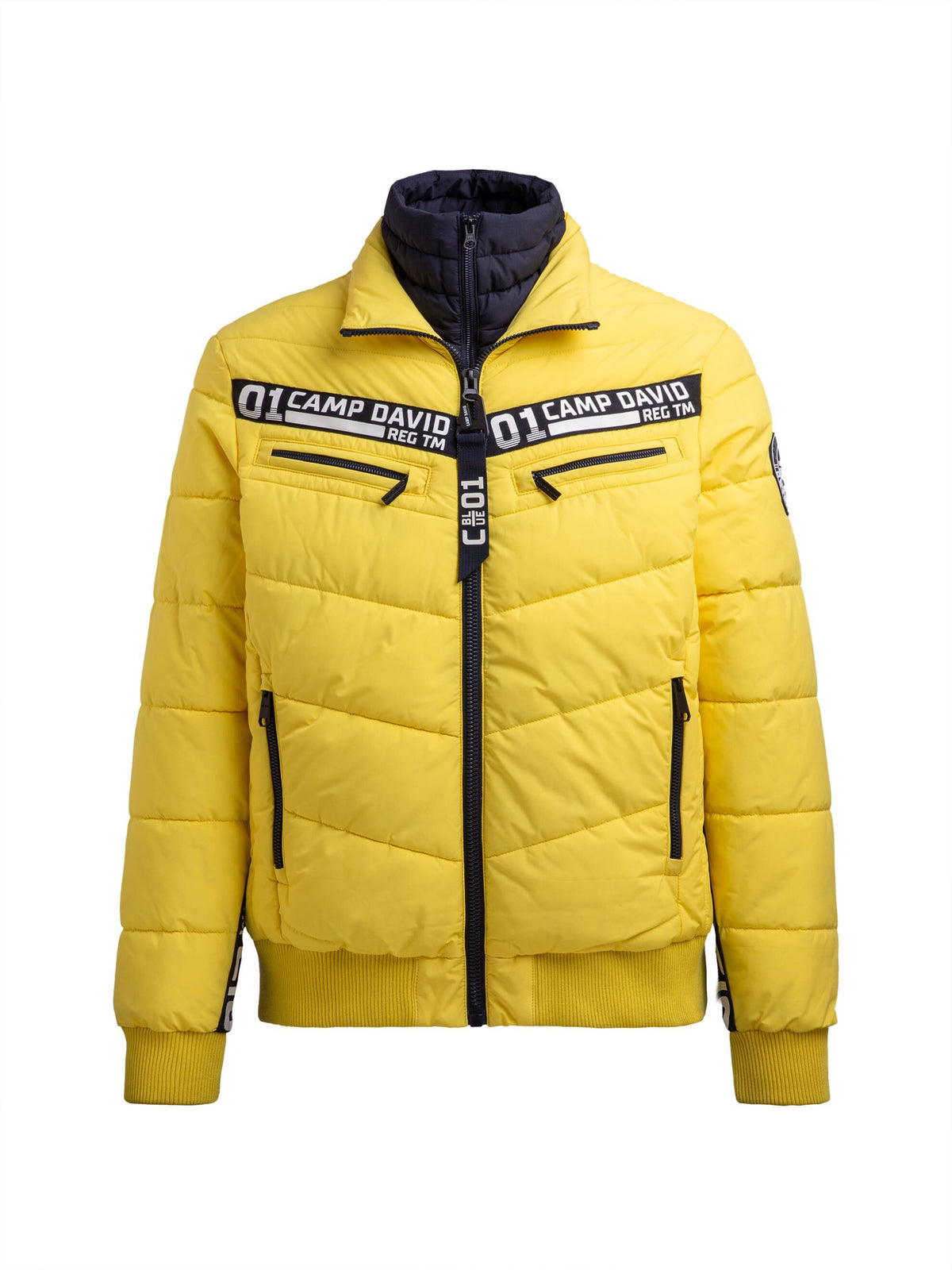 Winterjacke mit Stepp-Design und Logo-Tapes signal yellow