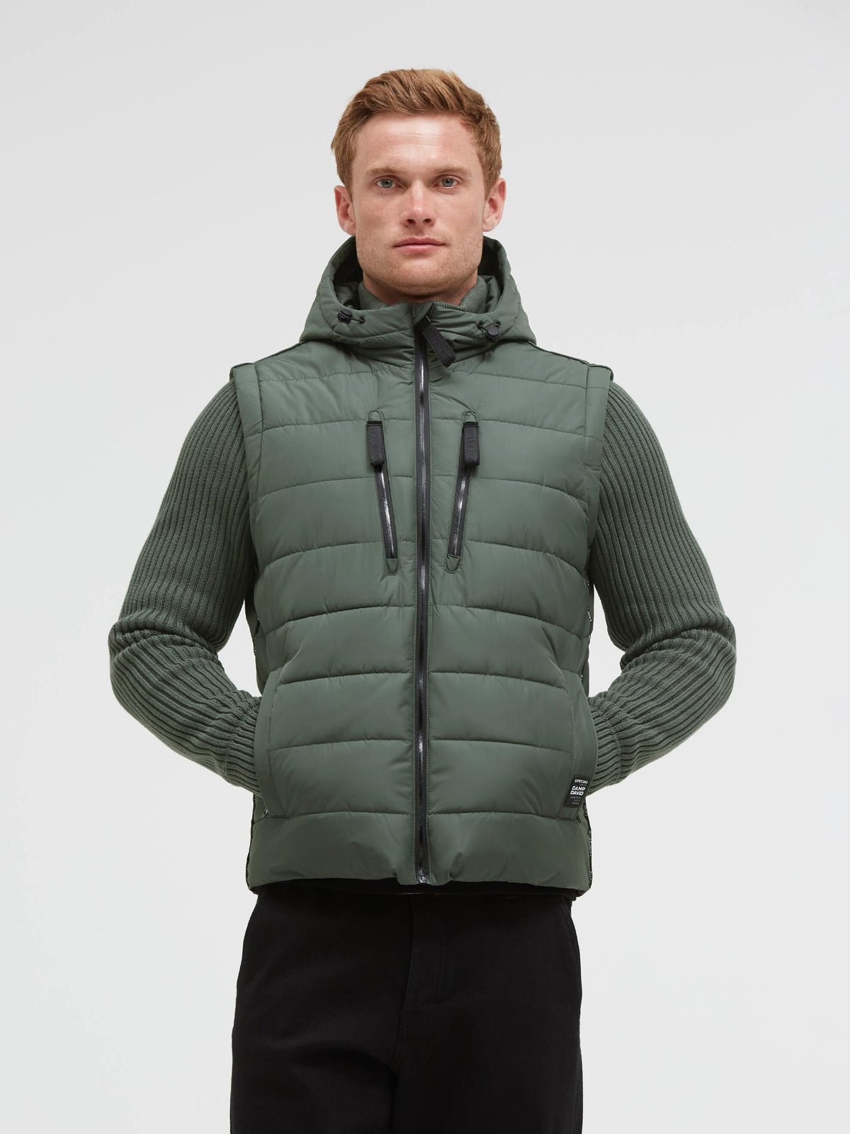 2-in-1 Jacke und Weste mit abtrennbaren Strickärmeln dark forest - 2