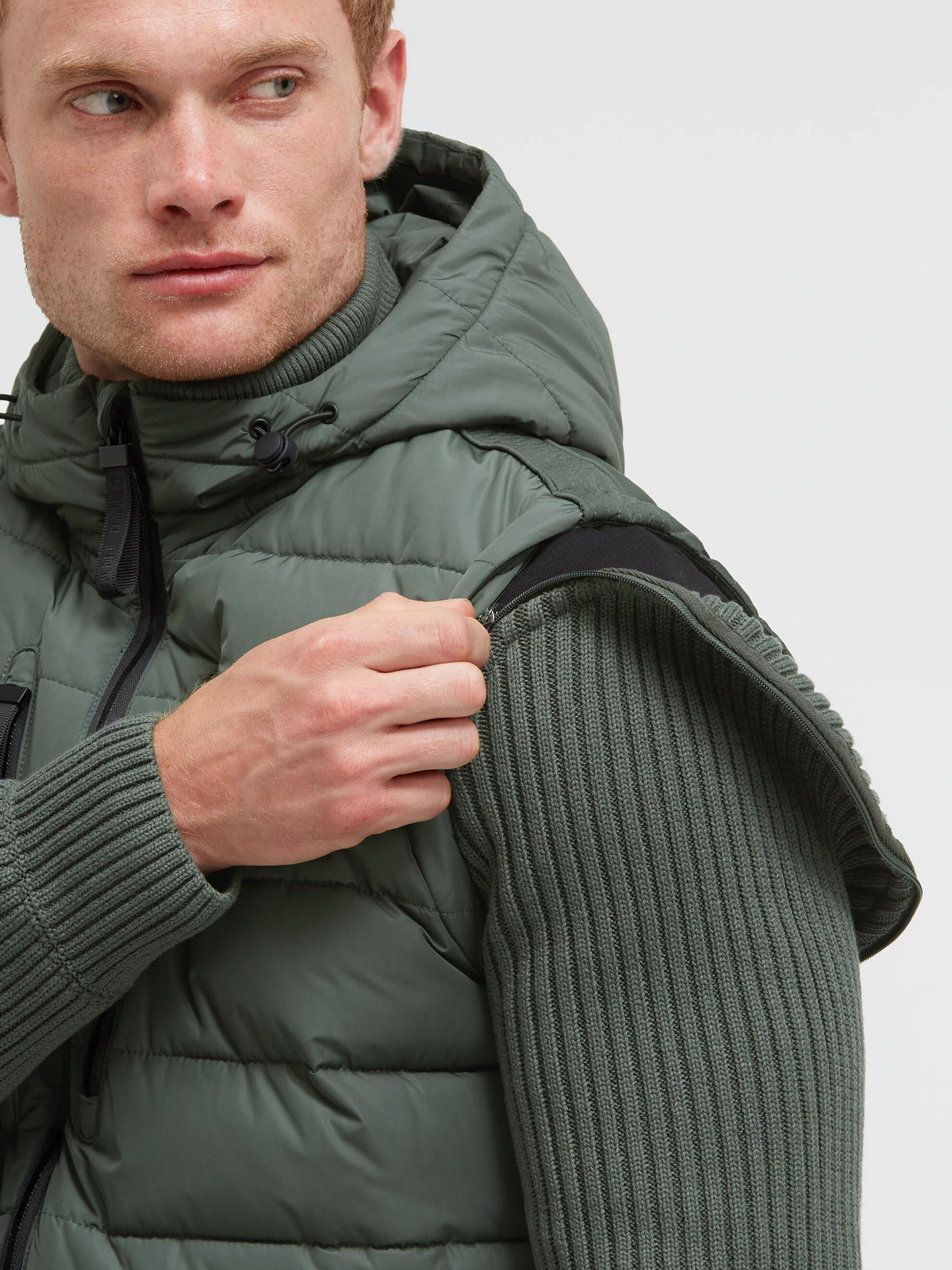 2-in-1 Jacke und Weste mit abtrennbaren Strickärmeln dark forest - 7