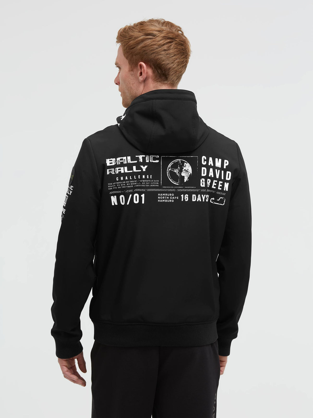 Winterjacke im Materialmix mit Rücken-Print black