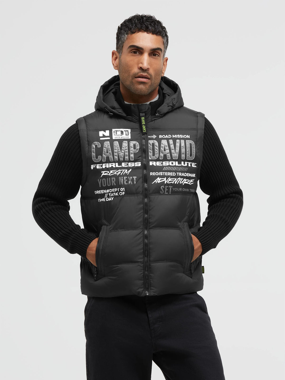 2-in-1 Jacke und Weste mit abtrennbaren Strickärmeln black - 2