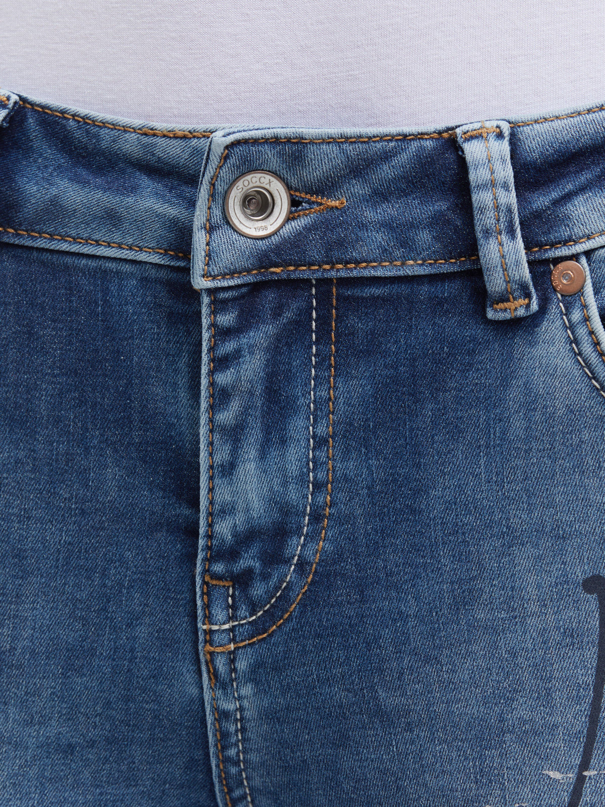 Jeans MI:RA Slim Fit vintage blue printed