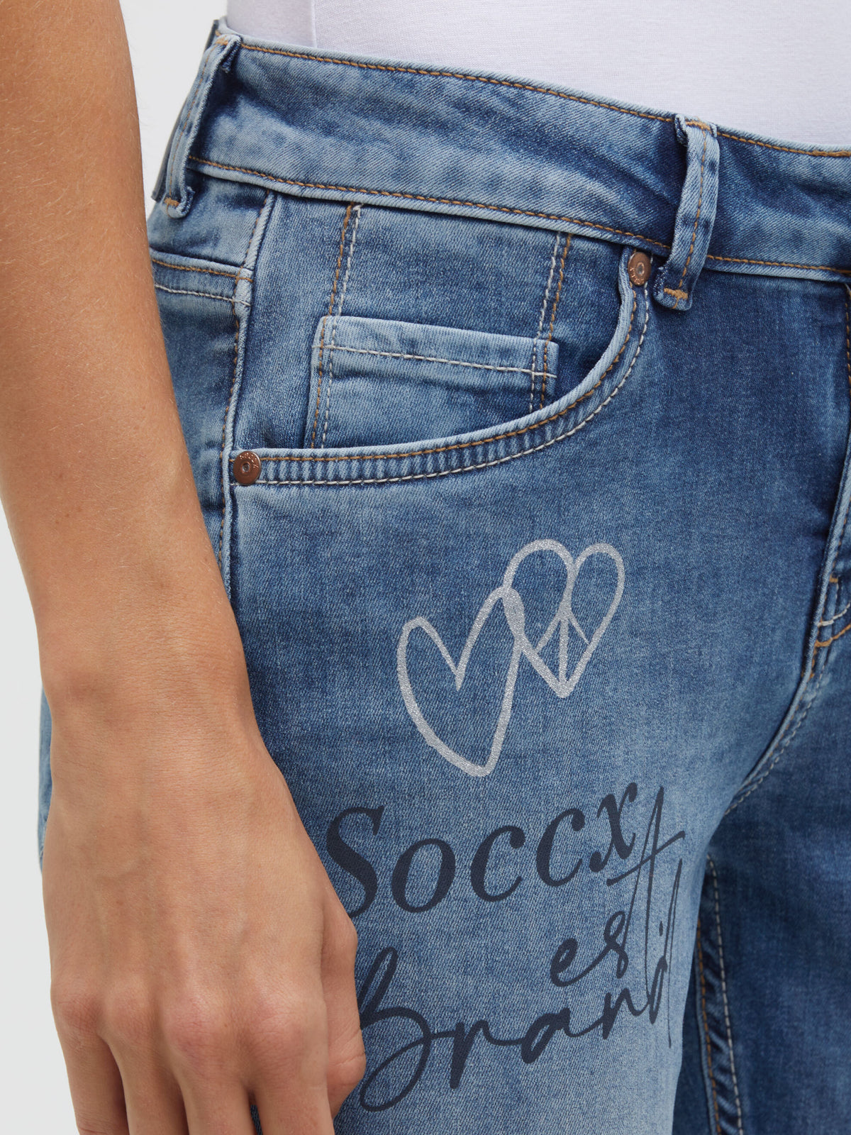 Jeans MI:RA Slim Fit vintage blue printed - 6
