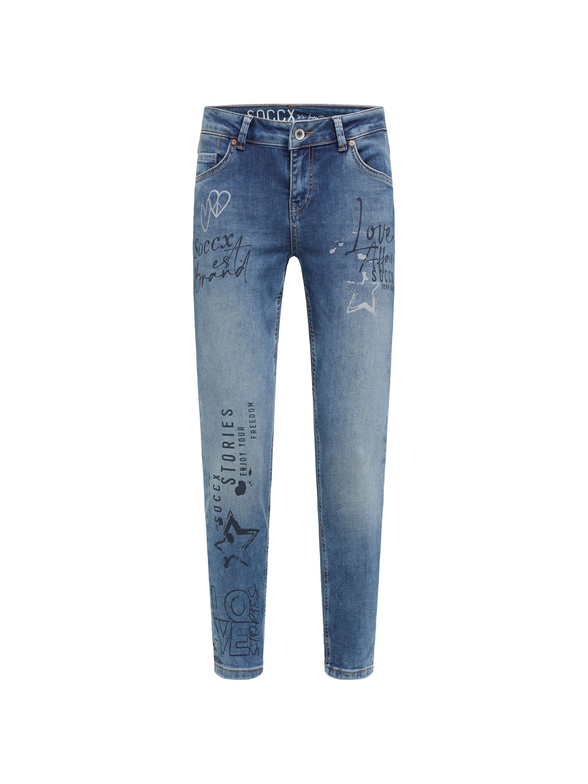 Jeans MI:RA Slim Fit vintage blue printed - 1