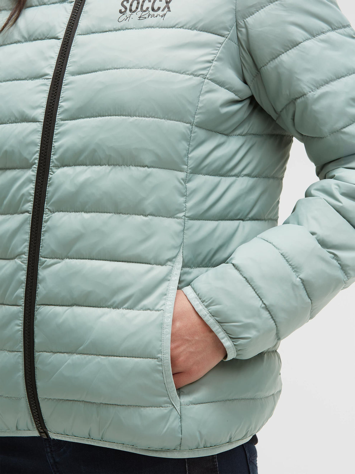 Leichte Steppjacke mit Kapuze frosted lake
