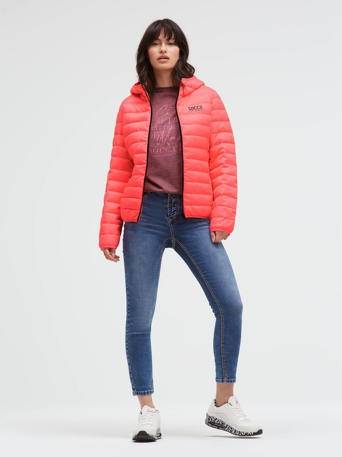 Leichte Steppjacke mit Kapuze new pink