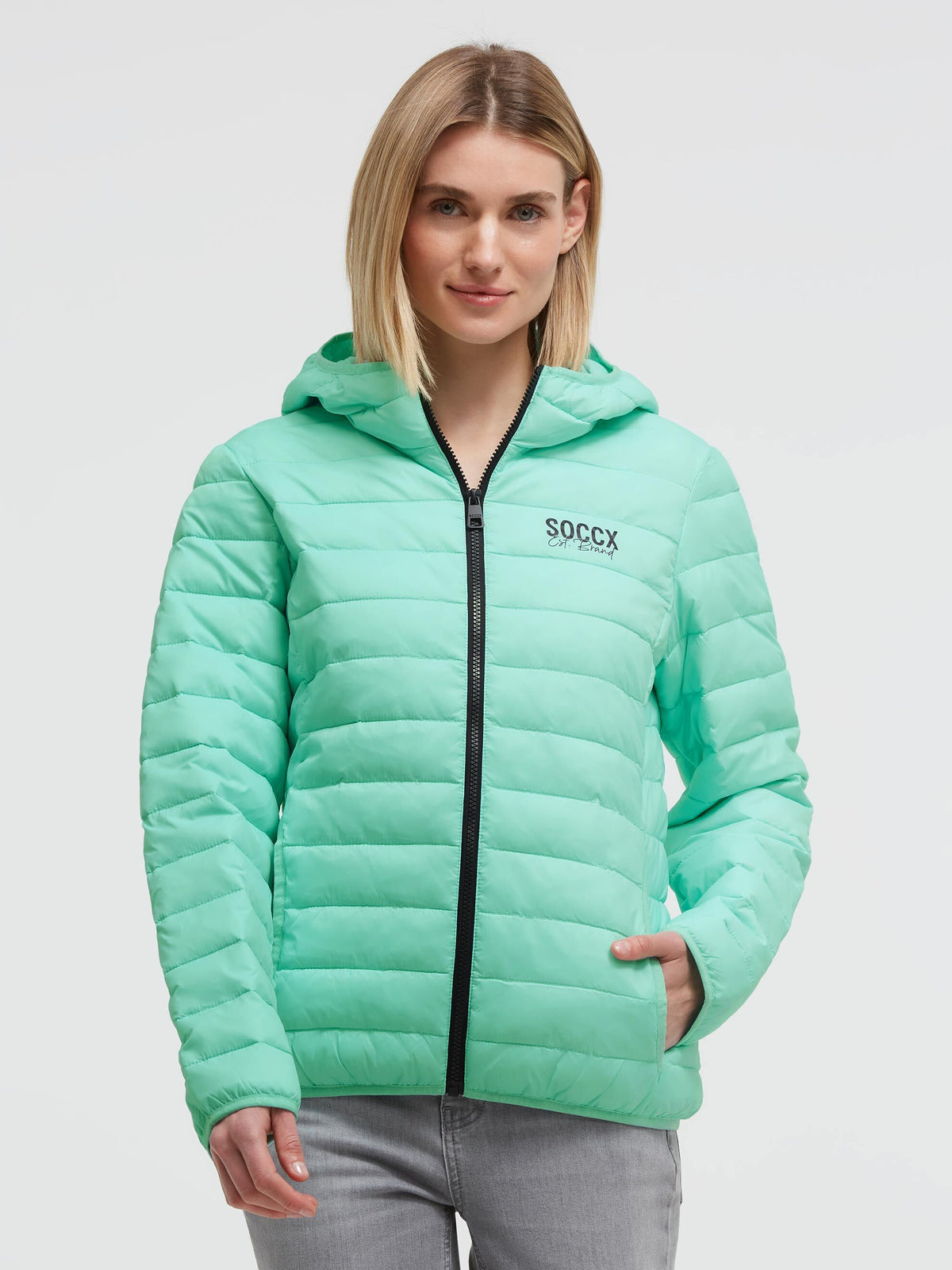 Leichte Steppjacke mit Kapuze new aqua - 2