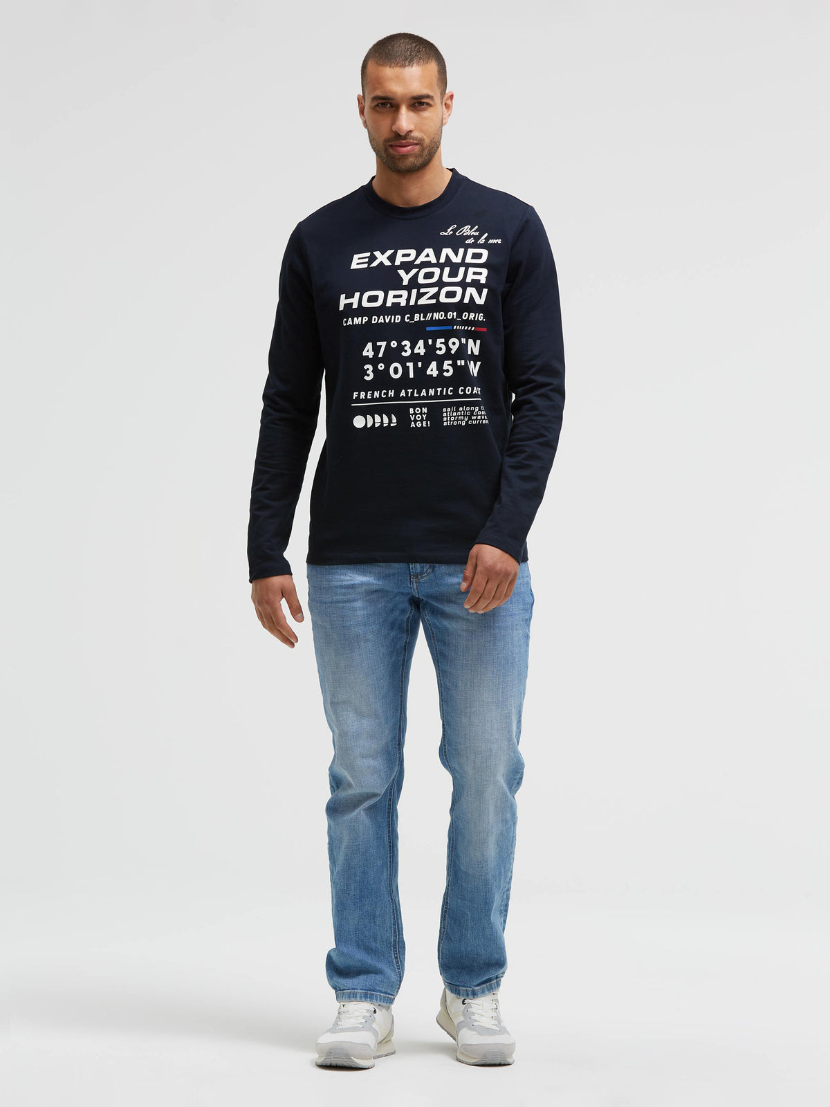 Langarmshirt mit 3D-Rubber-Print blue navy