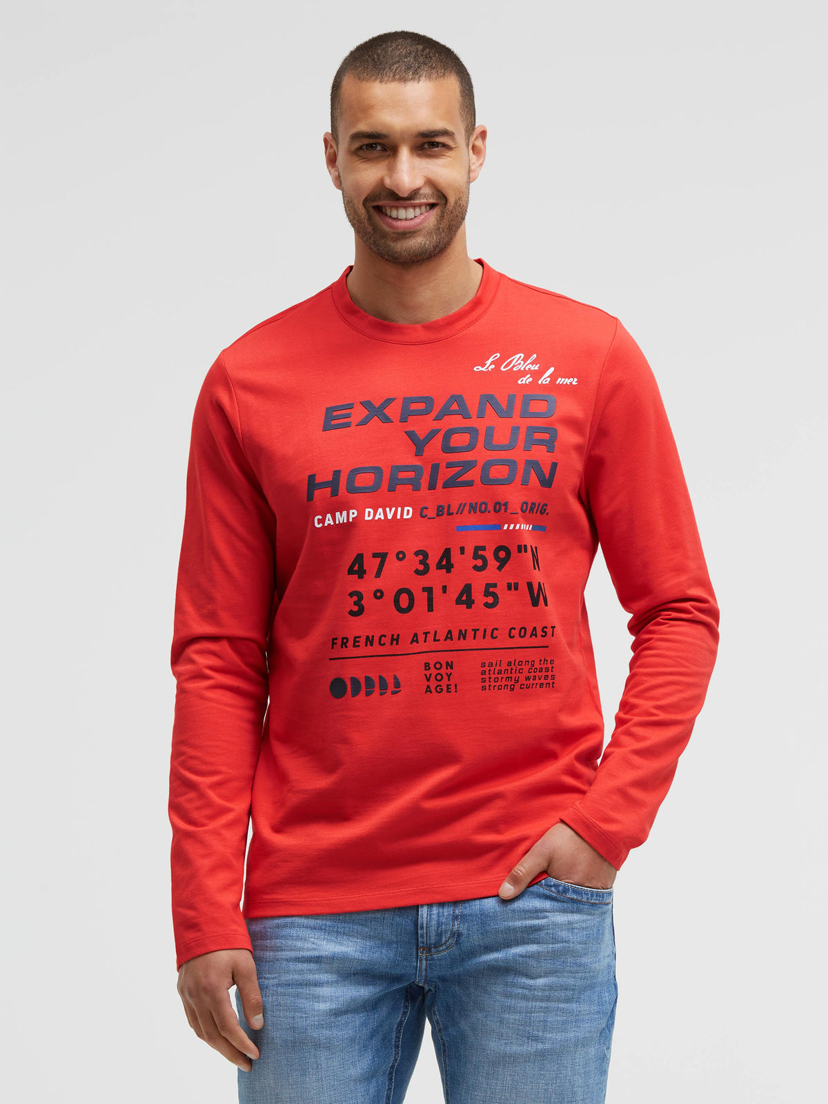 Langarmshirt mit 3D-Rubber-Print blaze coral - 2
