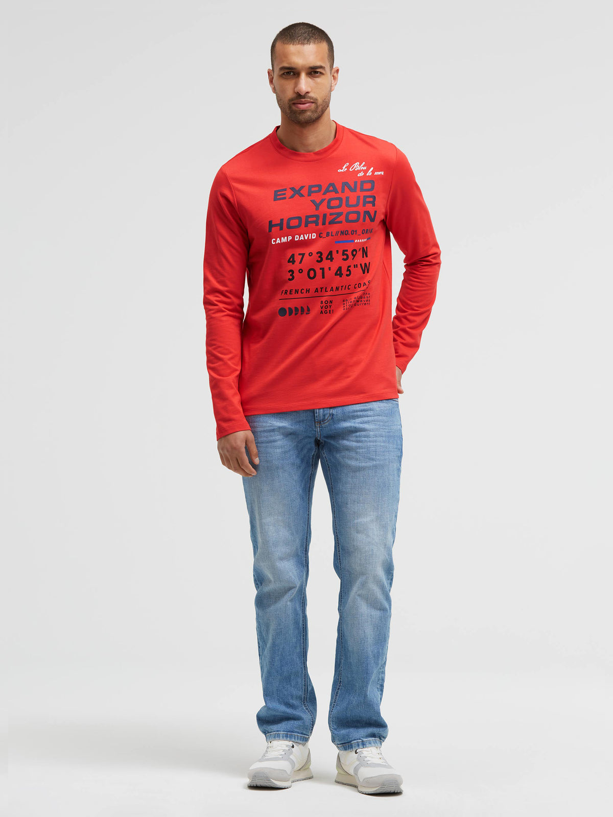 Langarmshirt mit 3D-Rubber-Print blaze coral - 3