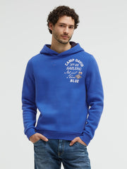 Hoodie mit Rücken-Artwork signal blue