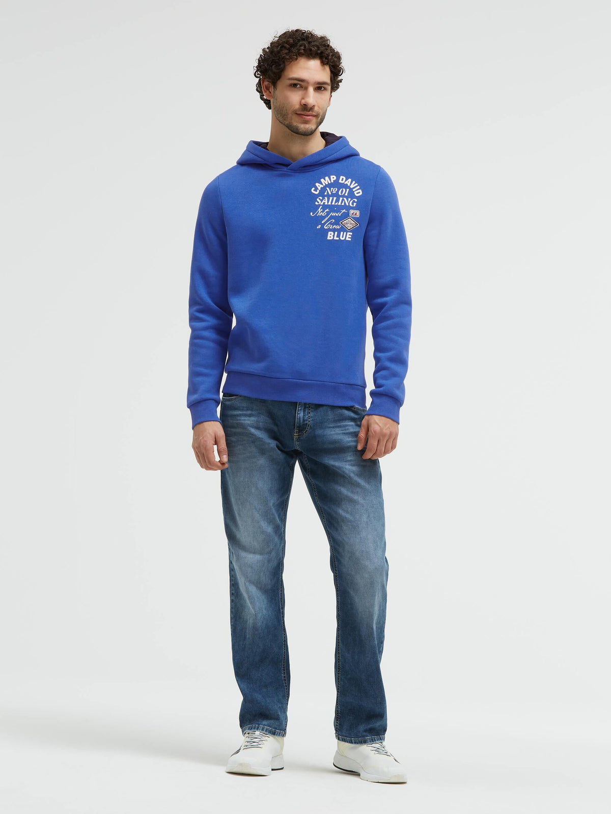 Hoodie mit Rücken-Artwork signal blue - 3