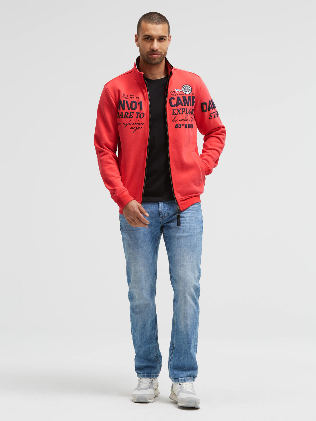 Sweatjacke mit 3D-Rubber-Artworks blaze coral - 3