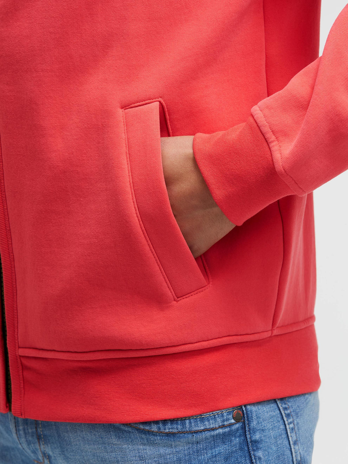 Sweatjacke mit 3D-Rubber-Artworks blaze coral