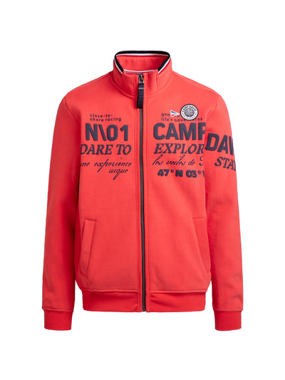 Sweatjacke mit 3D-Rubber-Artworks blaze coral