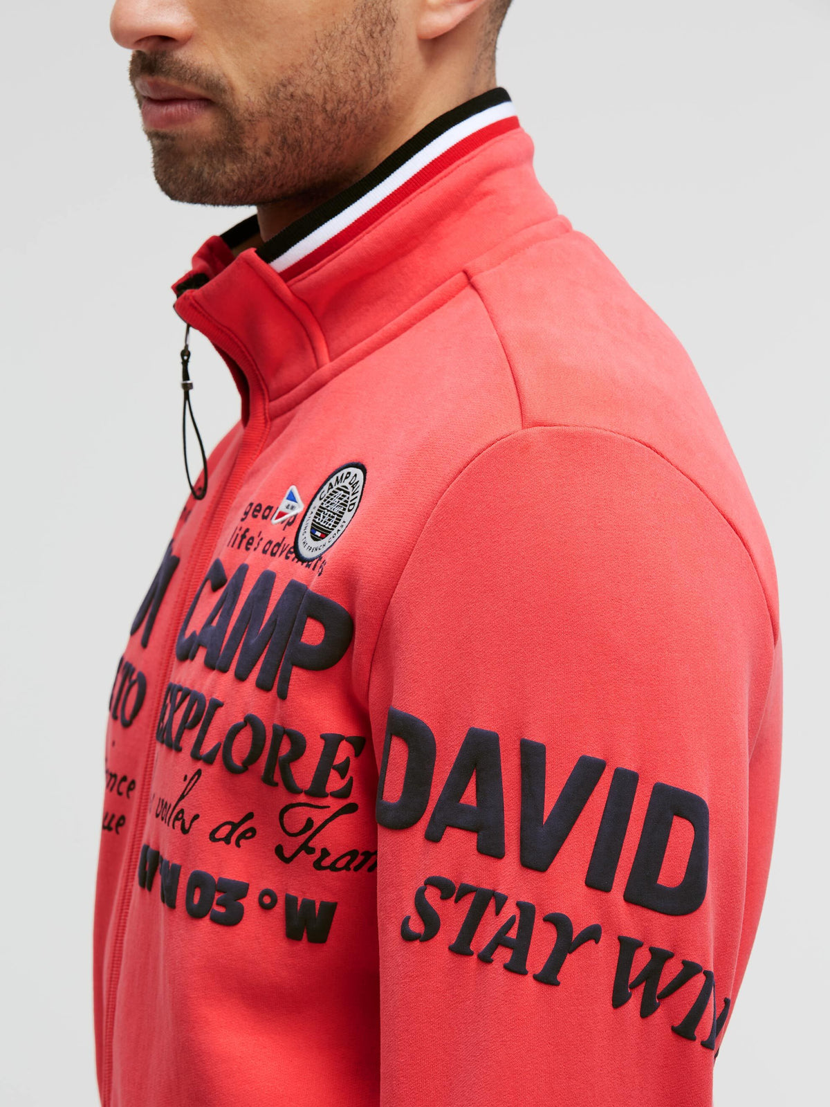 Sweatjacke mit 3D-Rubber-Artworks blaze coral - 7