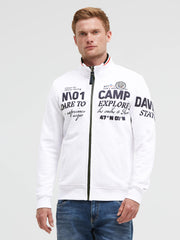 Sweatjacke mit 3D-Rubber-Artworks opticwhite